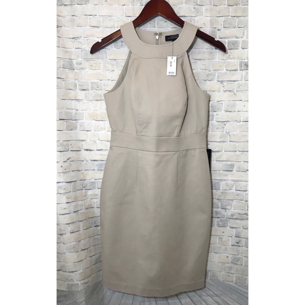 The Limited Tan Halter Fitted Dress